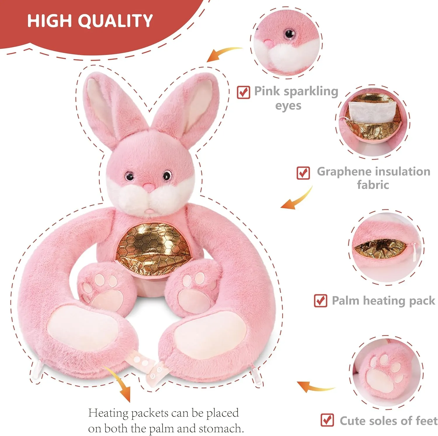 Niuniu Daddy 4LBS| Bunny Heatable Weighted Stuffed Animals, Rabbit Microwave Plush Lavender Scented with Heating Pads, Heated Plushy Toy with Unscented for Girls Women Birthday Christmas Holiday