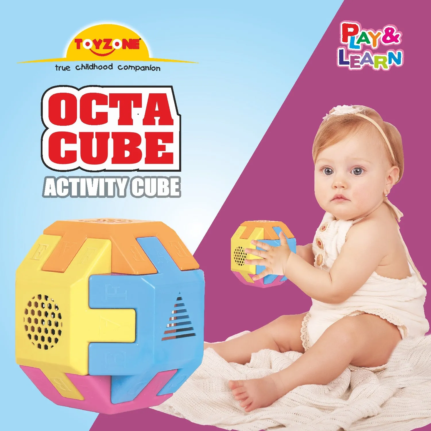 Octa Cube | Early learning cube toy | Interactive learning toy | Shape sorting toy | Multi-functional educational cube | Play and learn Activity cube | Tactile learning toy | Early childhood development toys for toddlers