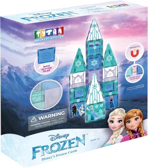 Official Disney Frozen Castle Magnetic Tile Set – 68-Piece STEM & STEAM Building Set with Carry Bag, Learning Workbook & Reusable Frozen Stickers – Educational Toy for Kids