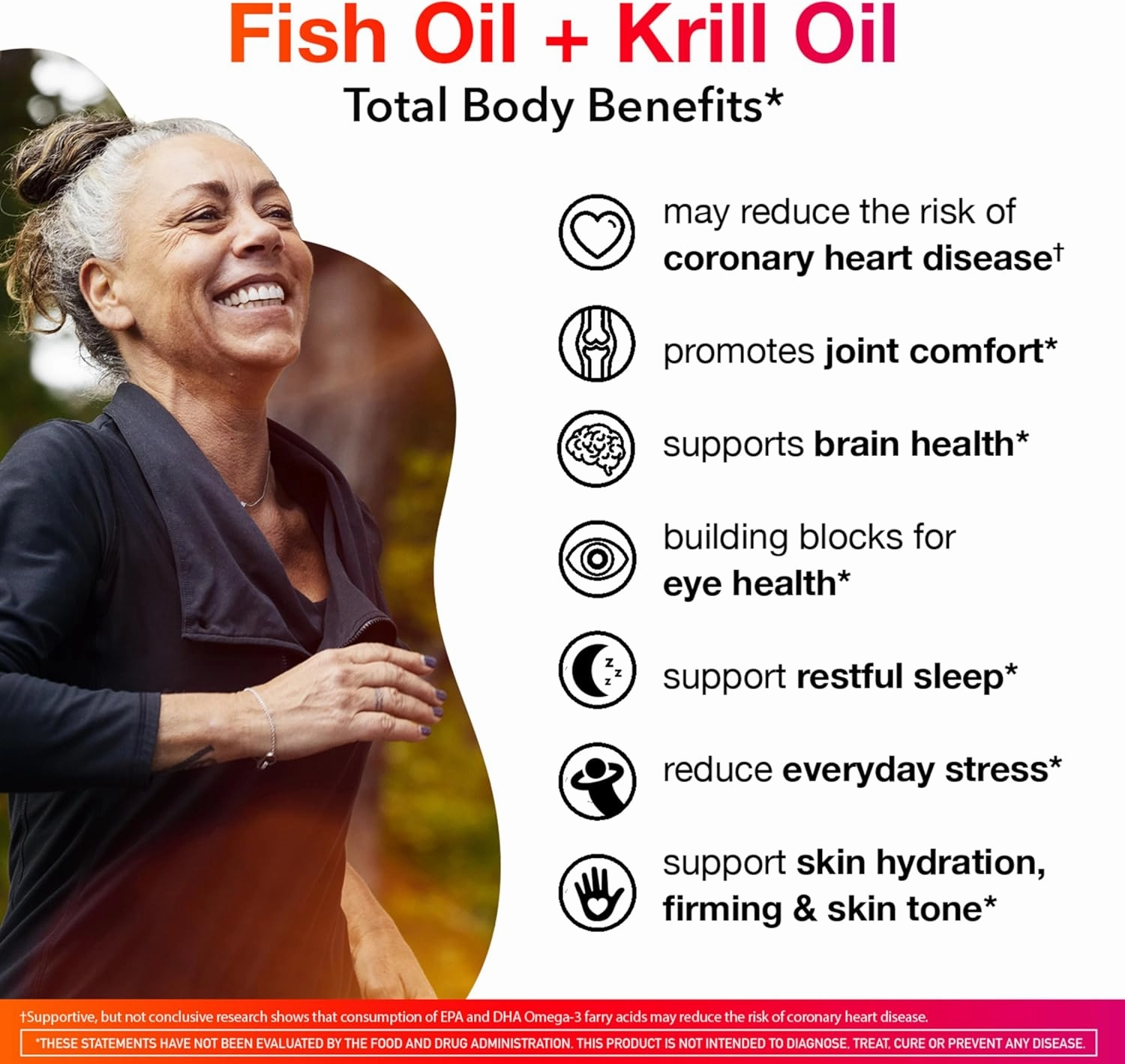 Omega-3 Blend Total Body   Refresh 500mg Softgels, MegaRed (65 count in a bottle), Easily Absorbed Krill Oil, To Support Your Heart, Joints, Brain & Eyes