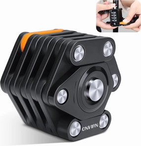 ONVIAN Foldable Heavy Duty Anti-Theft Bicycle Lock, 2.6FT Chain Lock Combination, Secure for Bike Scooter E-Trike E-Bike Trailer