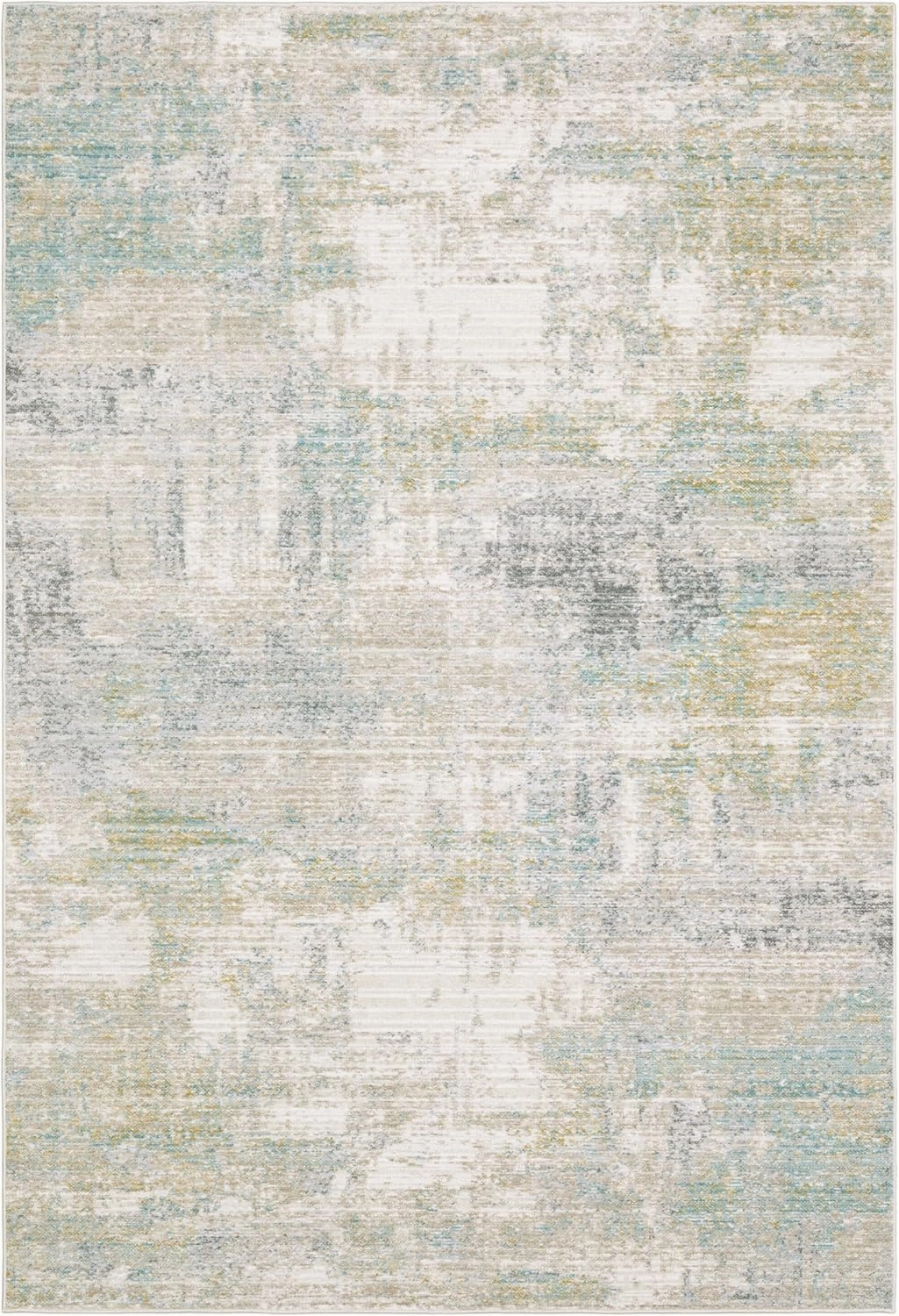 Oriental Weavers Cavett Area Rug - CAV01-2'7" x 7'9" - in Ivory/Teal - Modern Style, Stain Resistant, Family and Pet Friendly, Entryway, Hallway Runner Rug
