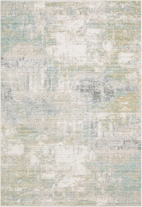 Oriental Weavers Cavett Area Rug - CAV01-2'7" x 7'9" - in Ivory/Teal - Modern Style, Stain Resistant, Family and Pet Friendly, Entryway, Hallway Runner Rug