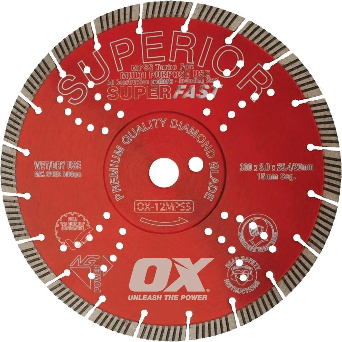 Ox 350mm MPSS Superior Superfast Segmented Turbo Diamond Blade