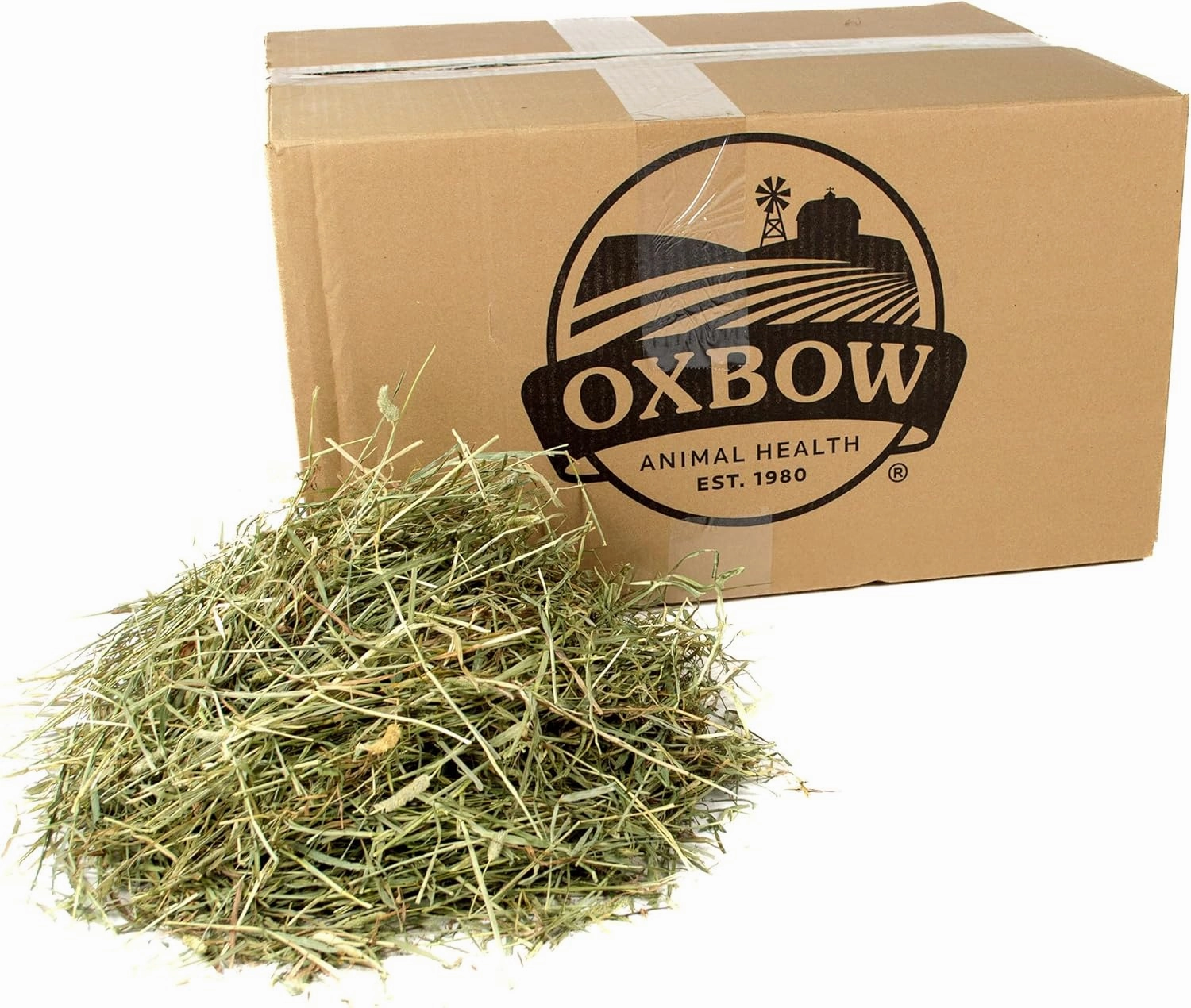 Oxbow Animal Health Western Timothy Hay, Guinea Pig Hay, Small Pet Bunny Supplies, All Natural Grass for Guinea Pig, Bunny, Chinchilla & Hamster, Oxbow Rabbit Supplies for Bunnies, 25 lb box
