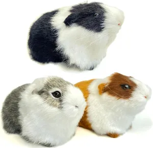 Pack of 3 Assorted Color Hamster Figurines Home Decoration Stuffed Animal Guinea Pigs Plush Toy Rat Mouse