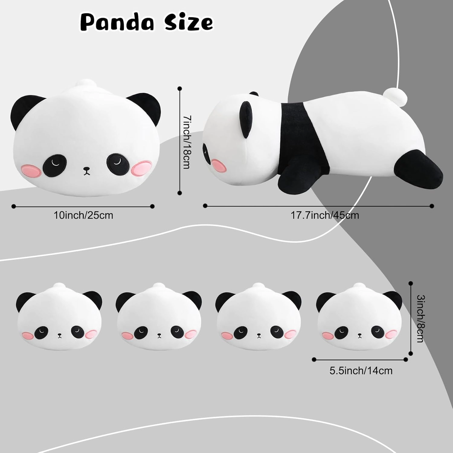 Panda Stuffed Animal Cute Panda Plush Pillow with 4 Baby Plushies in Her Tummy, Soft Cotton Stuffed Animals Toy Gifts for Kids