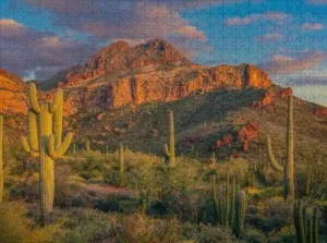 Parent-Child Jigsaw Puzzle 1000 Piece Arizona Wild West Tucson Desert Area Interesting Parent-Child Games Family Entertainment Leisure Fun Interactive Wooden