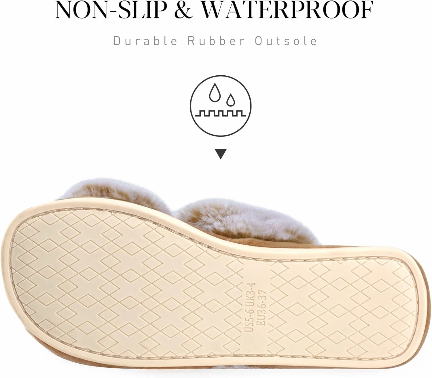 Parlovable Women's Fuzzy Slippers Comfy Cross Band House Shoes Memory Foam Open Toe Indoor Gifts for Ladies