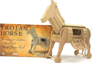 Pathfinders STEM Kit – Trojan Horse Model | DIY Wooden Craft Kit for Kids 10-14 | Girls Arts & Crafts STEM Gift | Ancient Greek History Project | Hands-On Educational Toy Engineering and Science