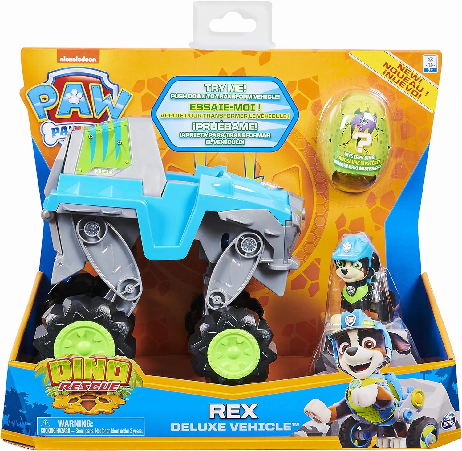 Paw Patrol, Dino Rescue Rex’s Transforming Vehicle with Mystery Dinosaur Figure
