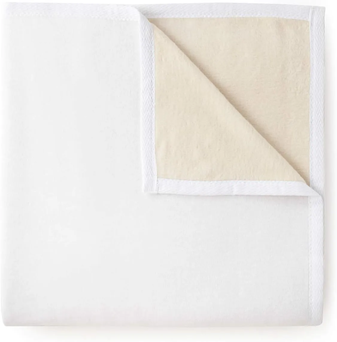 Peacock Alley Favorite Luxury Reversible Cotton Blanket for Year Around Use - 100% Long Staple Cotton, Imported from Portugal - Full/Queen, White