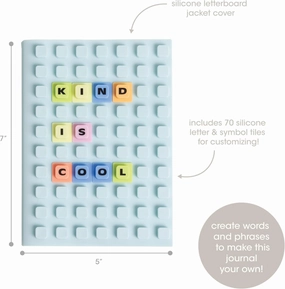 Pearhead Letterboard Journal, Soft Customizable Jacket Cover, Fidget Notebook For Girls and Boys, 188 Included Letters, Blue (Pack of 2)
