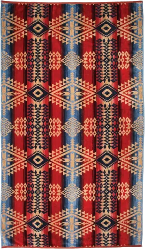 Pendleton Oversized Jacquard Spa Towels in Chief Joseph Rosewood Design - 40 x 70 inches Bath Towels, 100% Cotton, Soft and Quick Dry for the Beach, Hot Tub, Pool