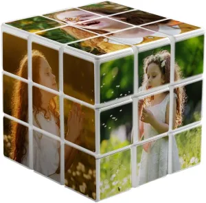Personalized Photo Puzzle for Rubik's Cube - Personalized Rotatable Puzzle Photo Cube with 6 Photos for Valentines Day Couple Gifts