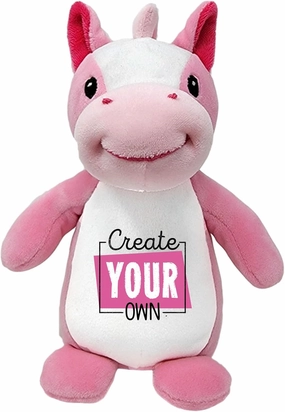 Personalized Plush Pink Horse for Happy Birthday, Anniversary, Get Well Soon, Thank You, I Love You; Ultra Squishy Horse Plush for Kids 3 Years Old to Adults; (6" Tall Seated)