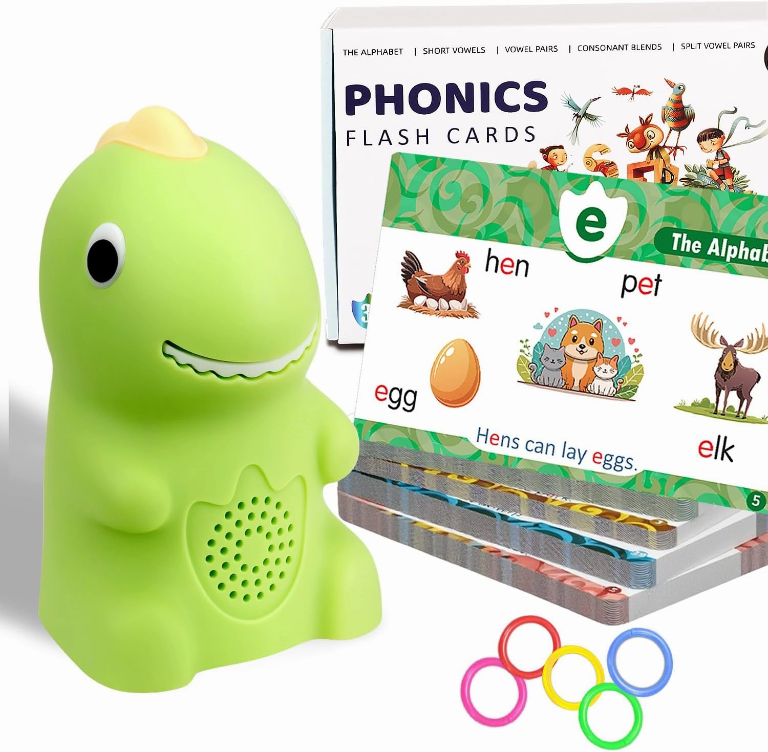 Phonics Flash Cards with Reading Pen,Learn to Read Books for Kids 3-7 with CVC&Sight Words,Sensory Toys for Kids with Autism, Preschool/Kindergarten Learning Activities,Ideal Gifts for Boys & Girls
