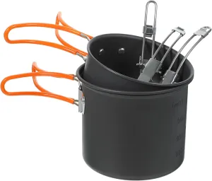 Picnic Cookware Kit for Camping Hiking and Outdoor Cooking Portable Metal Camping Pot Set