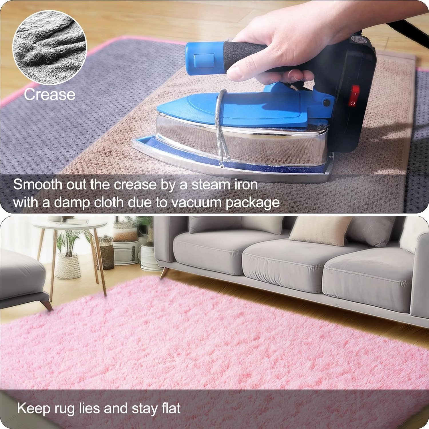 Pink Area Rugs for Bedroom, 4x6 Fluffy Soft Shag Rugs for Living Room, Small Fuzzy Plush Shaggy Carpets for Boys and Girls Dorm Room Home Decor (4ft x 6ft, Pink)