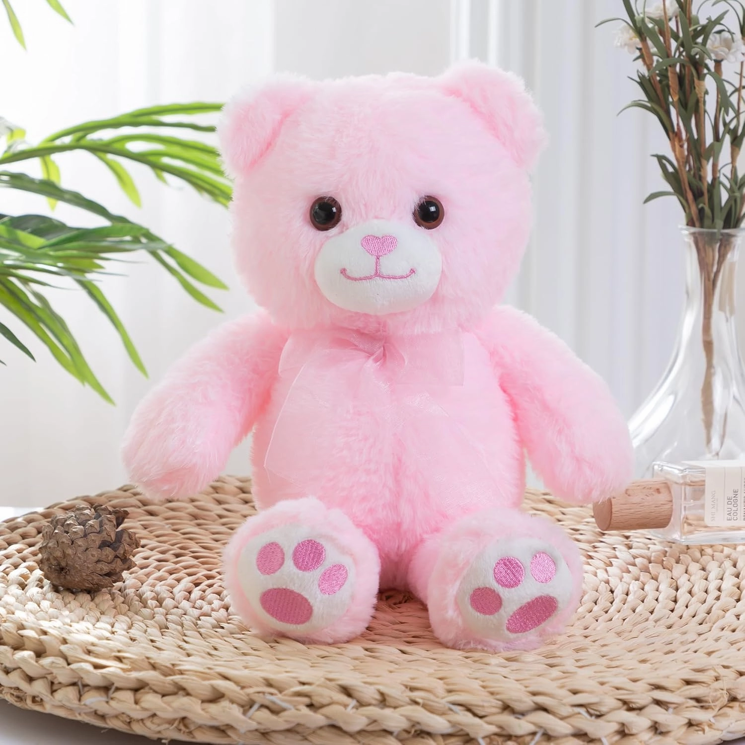 Pink Teddy Bear Stuffed Animal with Heart Plush Toys for Girlfriend, Cute Stuffed Animals, Teddy Bears, 9 Inch Animal Plushies, Valentine's Day