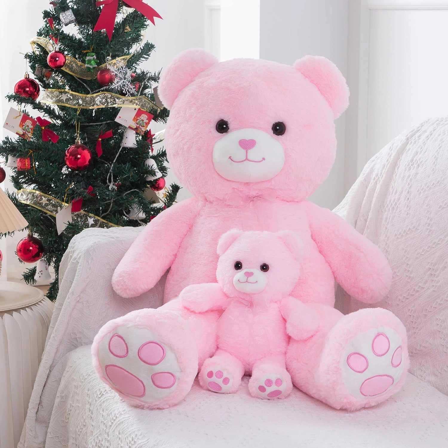 Pink Teddy Bear Stuffed Animal with Heart Plush Toys for Girlfriend, Cute Stuffed Animals, Teddy Bears, 9 Inch Animal Plushies, Valentine's Day