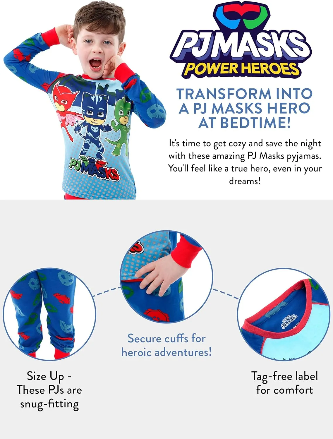 PJ Masks Pajamas | Cozy Kids Pajamas | Catboy Owlette Gekko | Boys Cotton Pajama Set