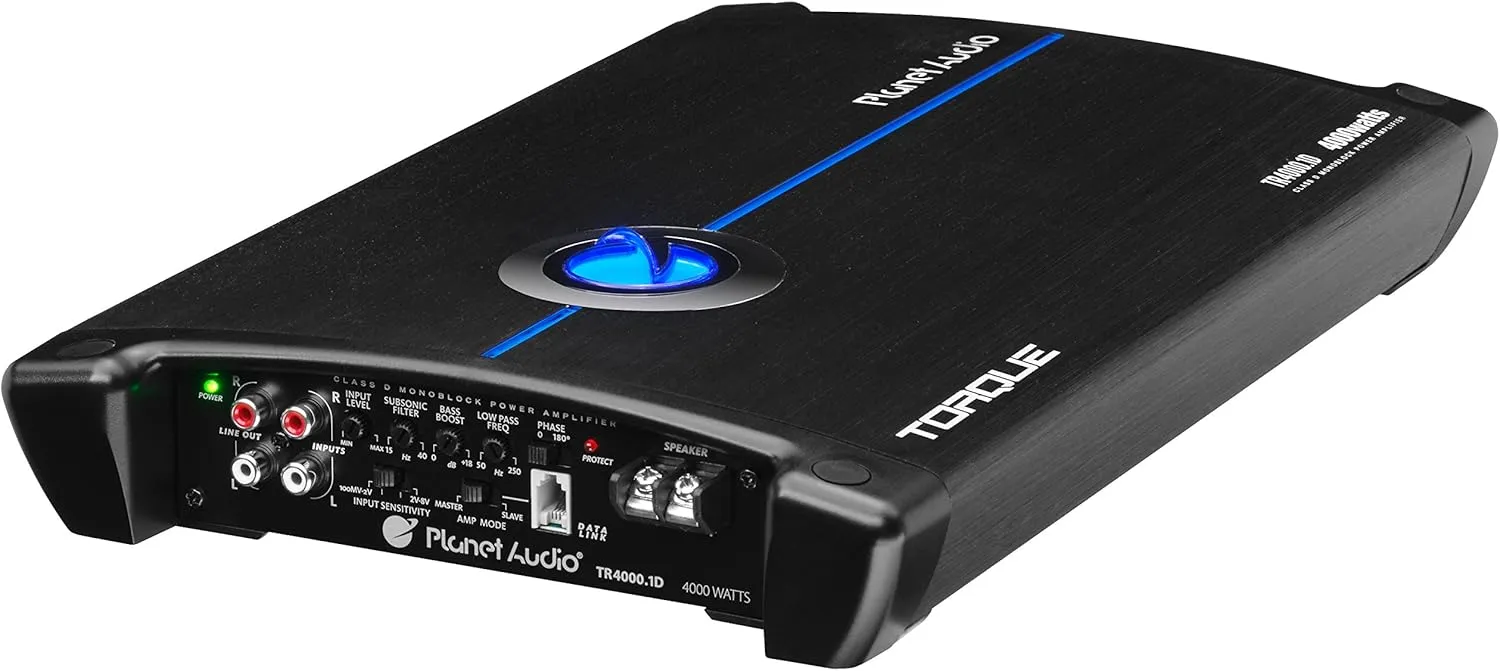 Planet Audio TR4000.1D Class D Monoblock Car Amplifier - 4000 High Output, 1 Ohm, Low Level Inputs, Low Pass Crossover, Hook Up to Subwoofer for Bass