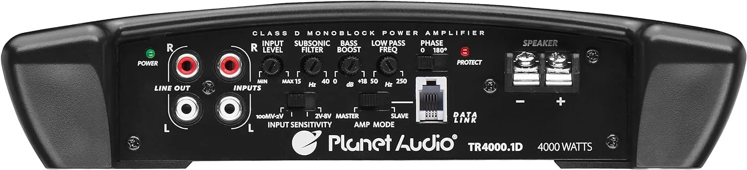 Planet Audio TR4000.1D Class D Monoblock Car Amplifier - 4000 High Output, 1 Ohm, Low Level Inputs, Low Pass Crossover, Hook Up to Subwoofer for Bass