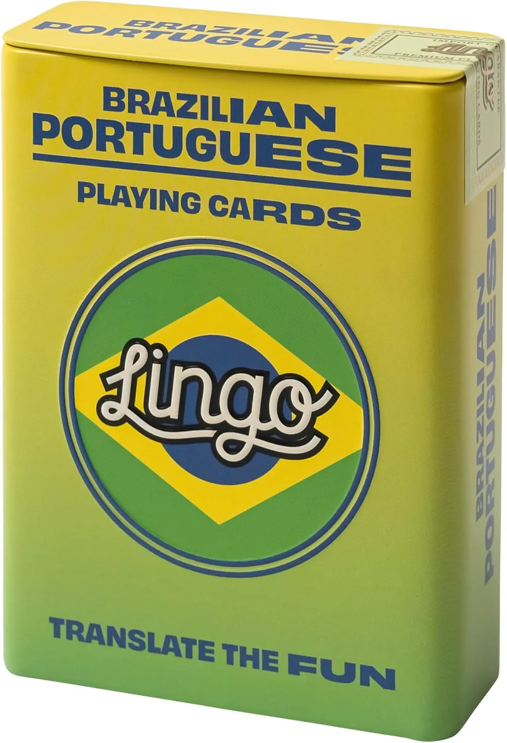 Playing Cards in Tin Box | Sturdy Travel Case | Language Learning Game Set with Useful Phrases | Fun Visual Flashcard Deck to Increase Vocabulary and Pronunciation Skills (Brazilian)