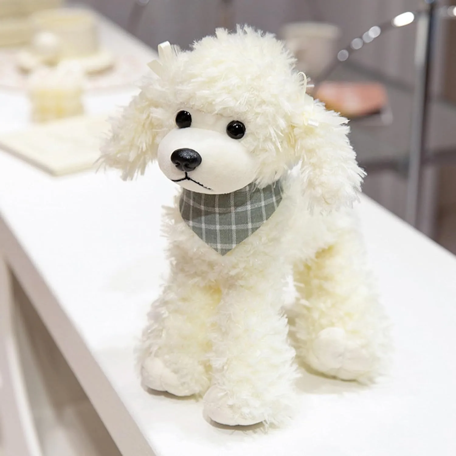 Plush Poodle Dog Puppy Stuffed Animals Toys Dolls Kids Gifts 9 Inches (White)