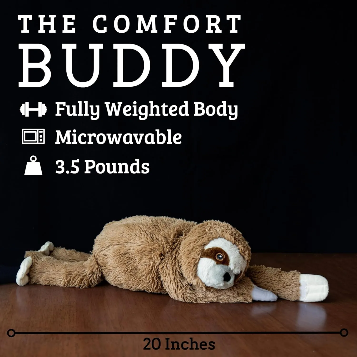 Plush Weighted Stuffed Animals - Microwavable, Portable Heating Pads for Cramps - Soothing Comfort - Period Heating Pad Animal for Adults(Girls, Women), Kids, Warm Extra Large 3.5lb (Sloth)