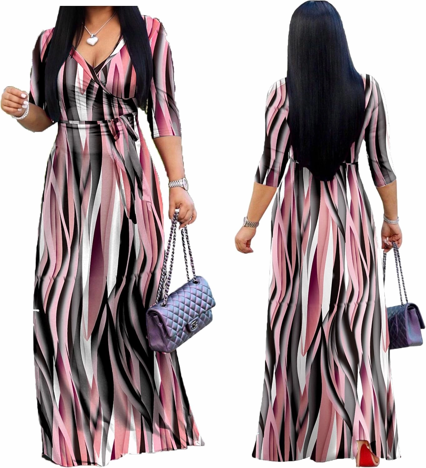 pnpednde Women's Casual Sexy V Neck 3/4 Sleeves Club wear Party Outfits
