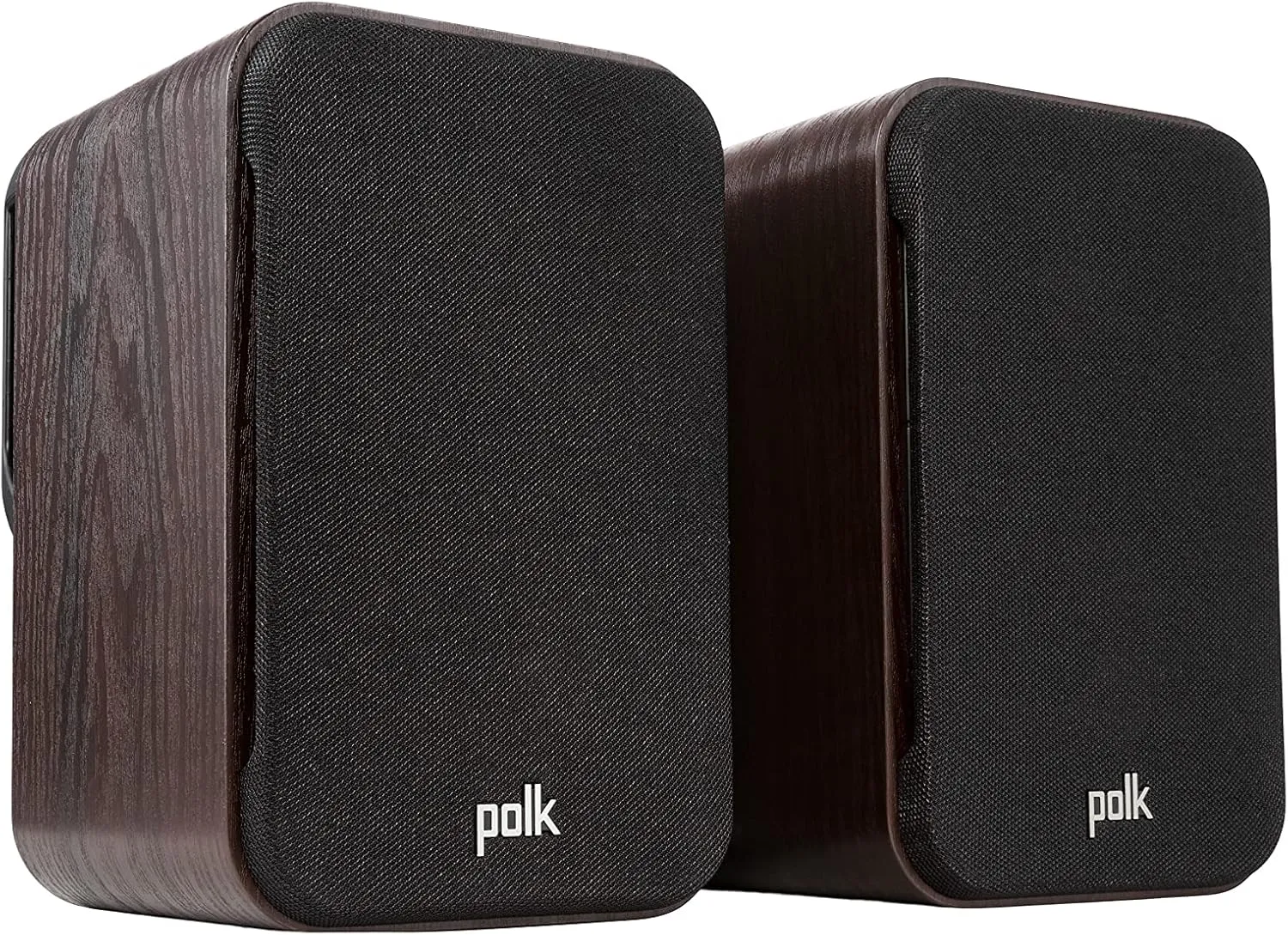 Polk Signature Elite ES10 Surround Loudspeaker - Hi-Res Audio Certified, Dolby Atmos & DTS:X Compatible, 1" Tweeter & 4" Woofer, Power Port Technology for Effortless Bass (Pair, Contemporary Walnut)