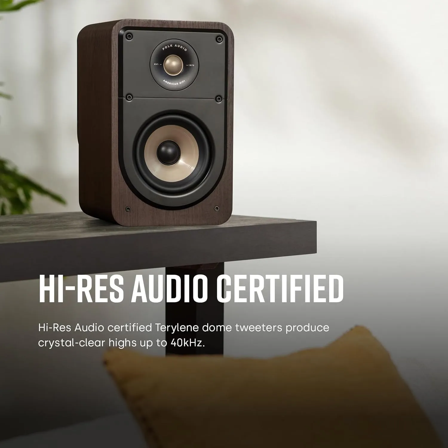 Polk Signature Elite ES15 Bookshelf Speaker - Hi-Res Audio Certified, Dolby Atmos & DTS:X Compatible, 1" Tweeter & 5.25" Woofer, Power Port Technology for Effortless Bass (Pair, Stunning Black)