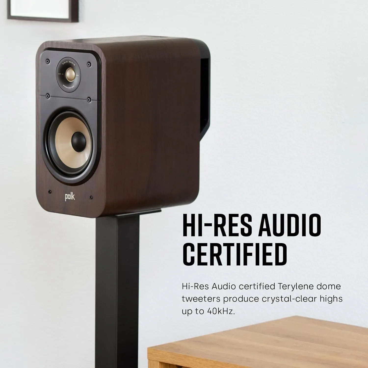 Polk Signature Elite ES20 Bookshelf Speaker - Hi-Res Audio Certified, Dolby Atmos & DTS:X Compatible, 1" Tweeter & 6.5" Woofer, Power Port Technology for Effortless Bass (Pair, Elegant White-Washed)