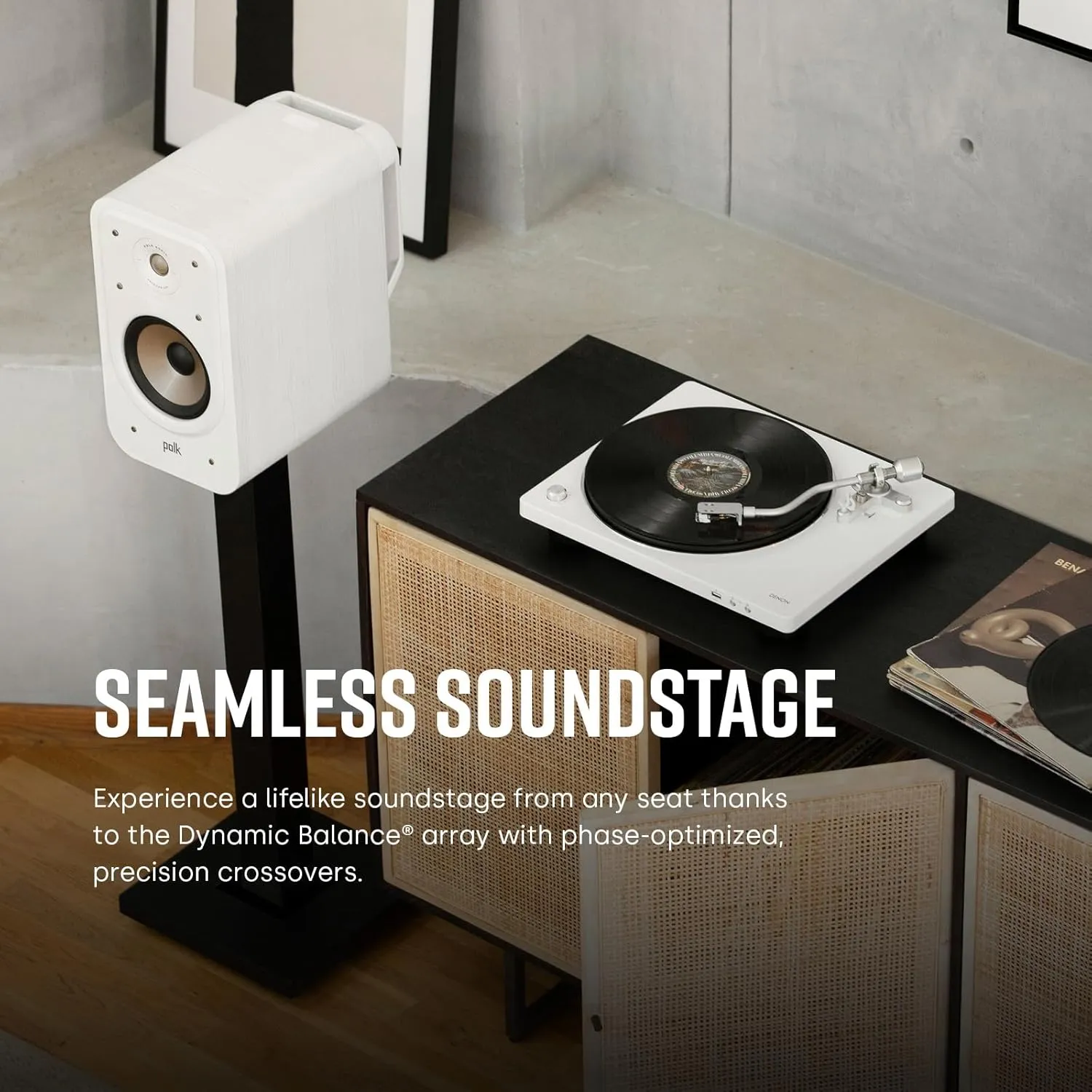 Polk Signature Elite ES20 Bookshelf Speaker - Hi-Res Audio Certified, Dolby Atmos & DTS:X Compatible, 1" Tweeter & 6.5" Woofer, Power Port Technology for Effortless Bass (Pair, Elegant White-Washed)