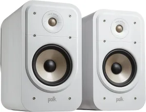 Polk Signature Elite ES20 Bookshelf Speaker - Hi-Res Audio Certified, Dolby Atmos & DTS:X Compatible, 1" Tweeter & 6.5" Woofer, Power Port Technology for Effortless Bass (Pair, Elegant White-Washed)