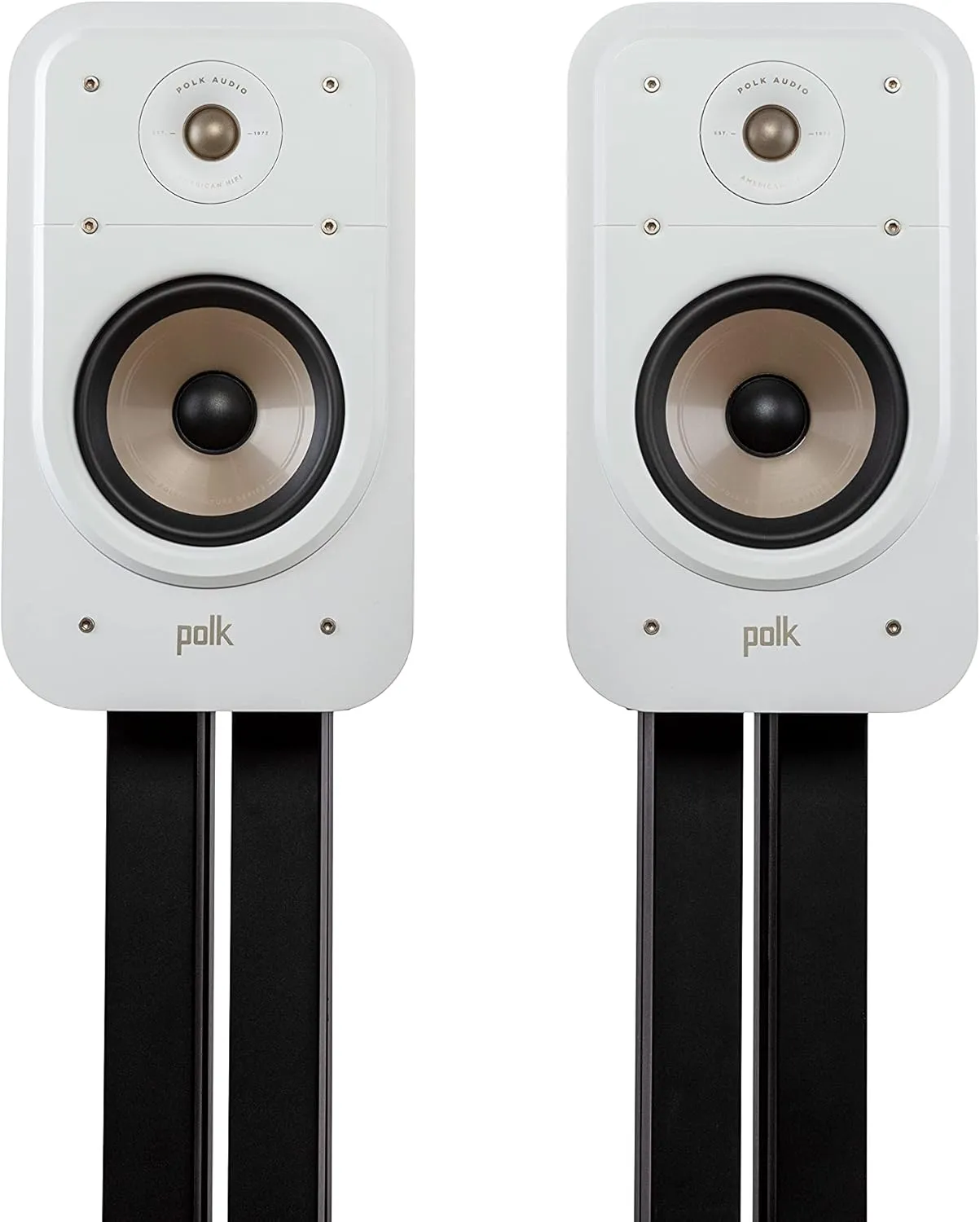 Polk Signature Elite ES20 Bookshelf Speaker - Hi-Res Audio Certified, Dolby Atmos & DTS:X Compatible, 1" Tweeter & 6.5" Woofer, Power Port Technology for Effortless Bass (Pair, Elegant White-Washed)