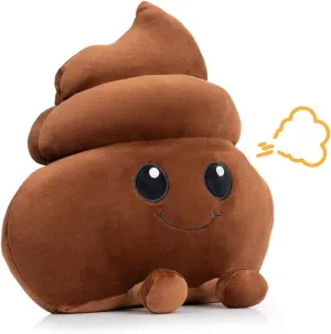 Poop Emoji Fart Noise Maker - Large 11” Plush Toy Makes 20 Hilarious Farting Sounds - Funny Gag Gift for Friends and Coworkers