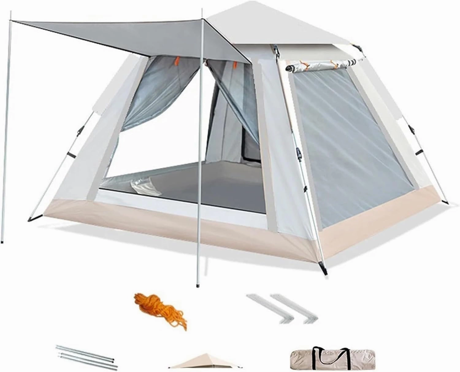 Pop Up Tents Instant Pop Up Tent Automatic Camping Tent 3 4 People Pop Up Camping Tent with Mesh Window Waterproof for Family Vacation Trip Adult Pop Up Tent