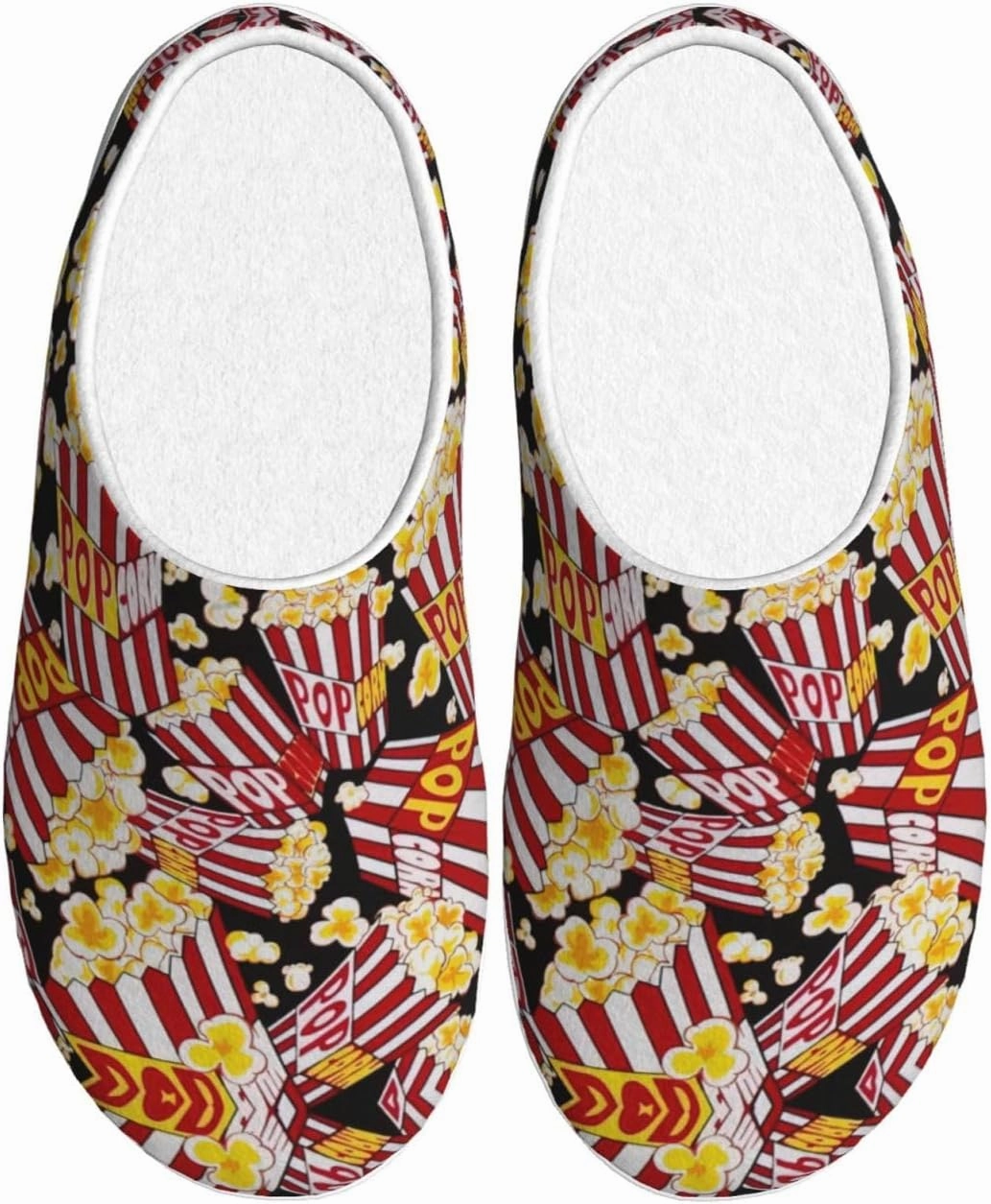Popcorn Print print Men's Women's Slippers Comfort Closed Toe House Shoes Fall Winter Home Slippers Indoor Scuff