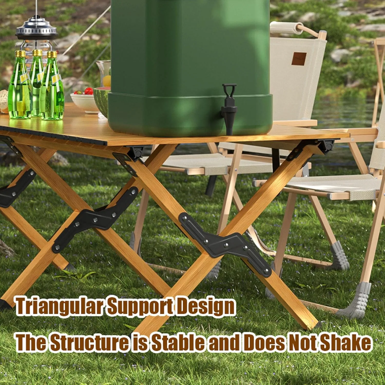 Portable Camping Chairs and Table for Camping, Travel, Beach and Picnic (1 Table and 4 Chairs) Ultralight Aluminum Folding Table and Hiking Chairs - Compact Stable, Large