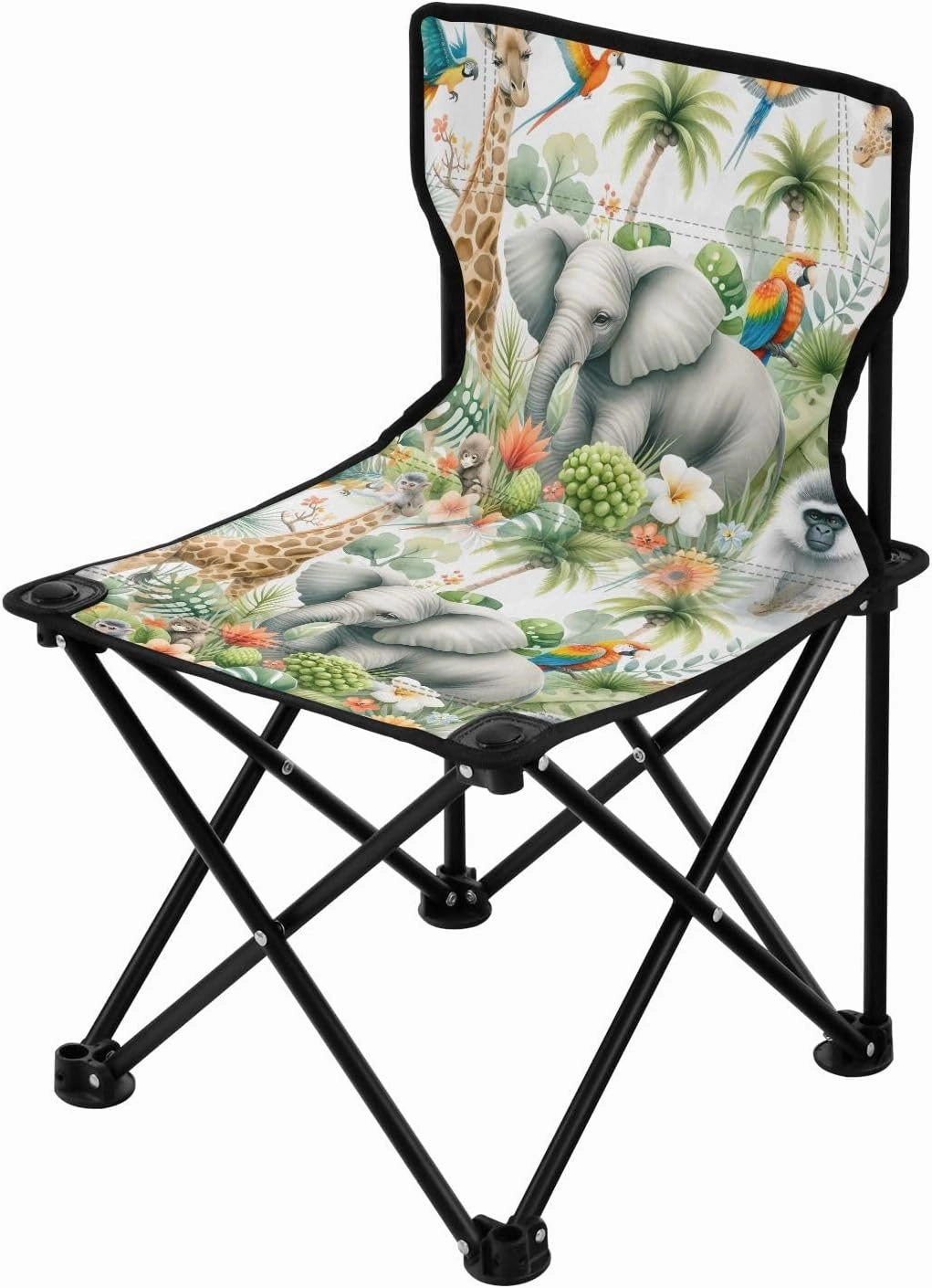 Portable Camping Folding Chairs Foldable Chair Small African Animals Lightweight Backpacking Outdoor Outside Fishing