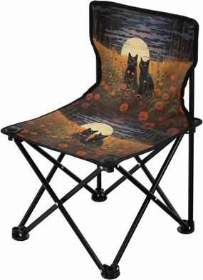Portable Camping Folding Chairs Foldable Chair Small Cat Flower Field Lightweight Backpacking Outdoor Outside Fishing