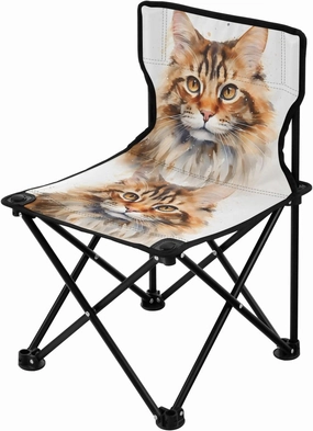 Portable Camping Folding Chairs Foldable Chair Small Maine Coon Lightweight Backpacking Outdoor Outside Fishing