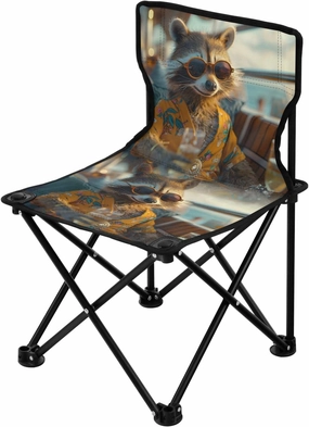 Portable Camping Folding Chairs Foldable Chair Small Raccoon Drinking Lightweight Backpacking Outdoor Outside Fishing