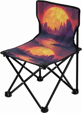 Portable Camping Folding Chairs Foldable Chair Small Sunset 3 Lightweight Backpacking Outdoor Outside Fishing