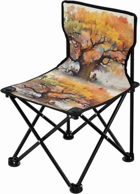 Portable Camping Folding Chairs Foldable Chair Small Tree Autumn Lightweight Backpacking Outdoor Outside Fishing