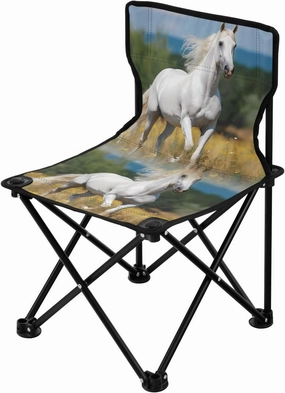 Portable Camping Folding Chairs Foldable Chair Small White Horse 2 Lightweight Backpacking Outdoor Outside Fishing