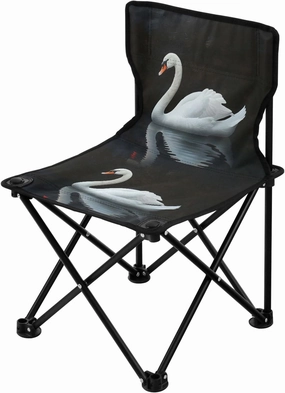 Portable Camping Folding Chairs Foldable Chair Small White Swan Lightweight Backpacking Outdoor Outside Fishing